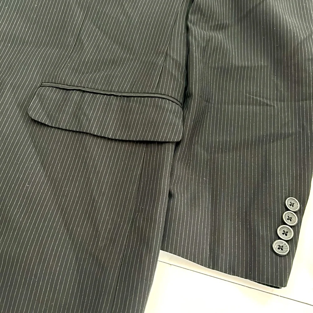 GEOFFREY BEENE Blazer 40 Mens Black Pinstripe Sport Coat‎ Suit Jacket 40R
